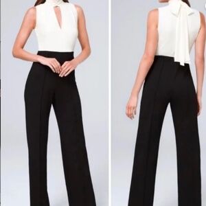 White House Black Market black white colorblock Tie-Detail, 2Petite